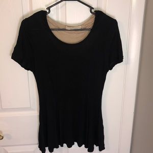 Black peplum top